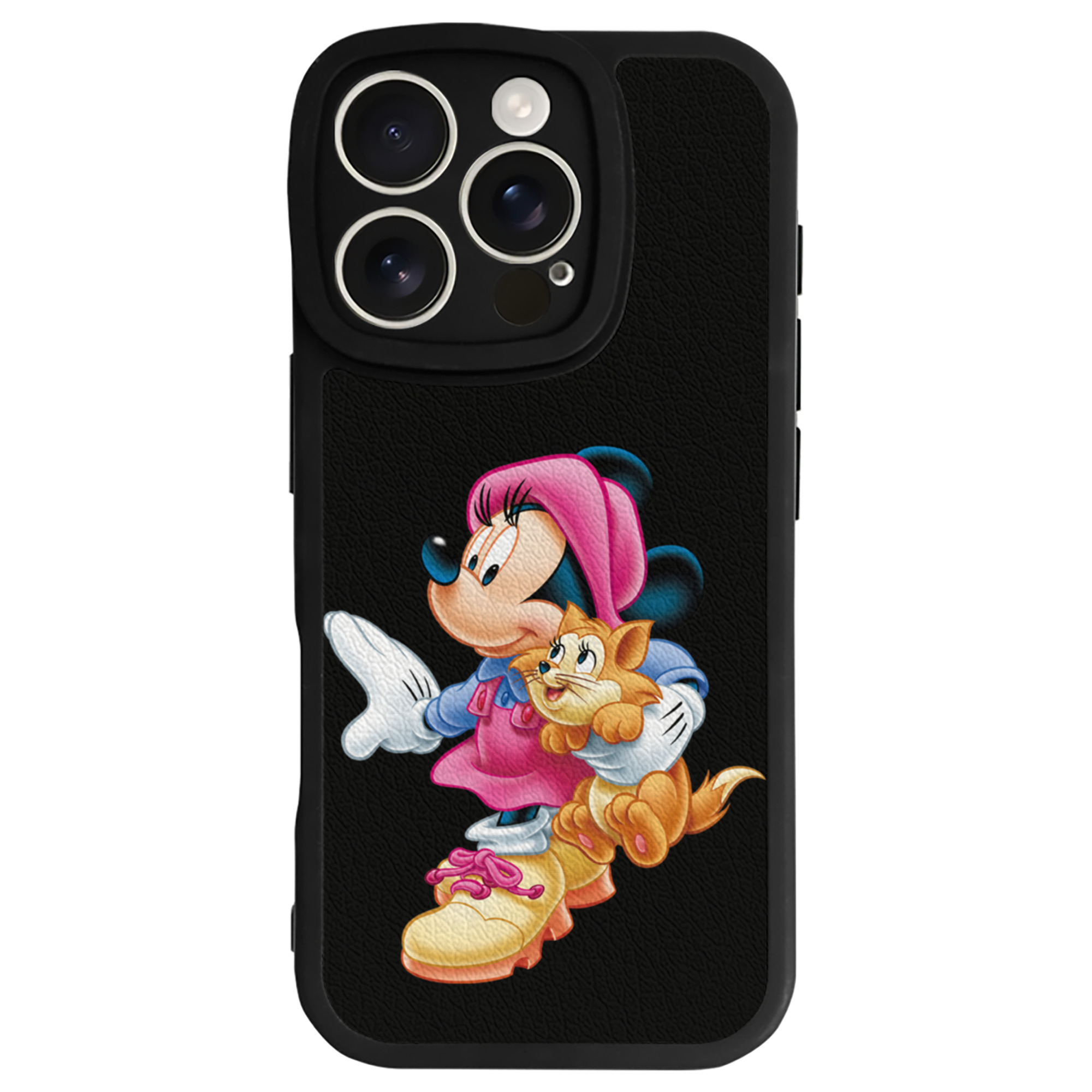 （画像用） ミッキーマウス Mickey Mouse 【iPhone 16シリーズ対応】シリコンスマホケース（レザー調） 材質：シリコン